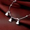 925 Silver Korean-Style Heart Anklet - Simple, Sweet, Fashion Jewelry for Women & Girls