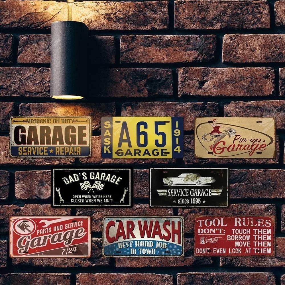 Service Reparatur Vintage Schild Nummernschild Metallschild Poster für Bar Pub Club Man Cave Garage Wanddekoration