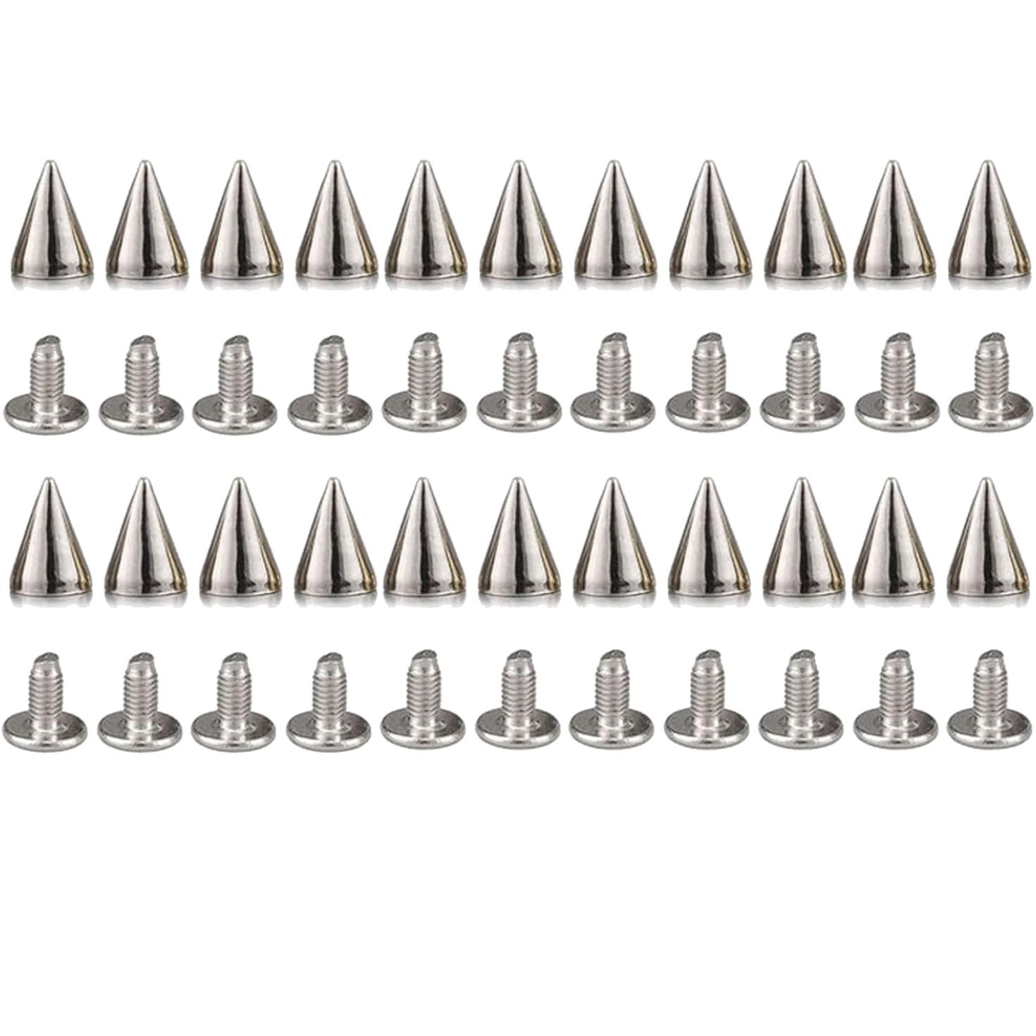 

DIY Punk Cool Rivet Alloy Bullet Head Screw Sharp Tip Nail Tapered Spike Gothic Bag Belt Clothes Decorative Rivets Accessories 10sets