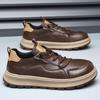 Fashion Fashion Casual Cow Leather Casual Sneakers for Men Spring Autumn New Designer Board Shoes Male Lace Solid Color Zapatos Hombre