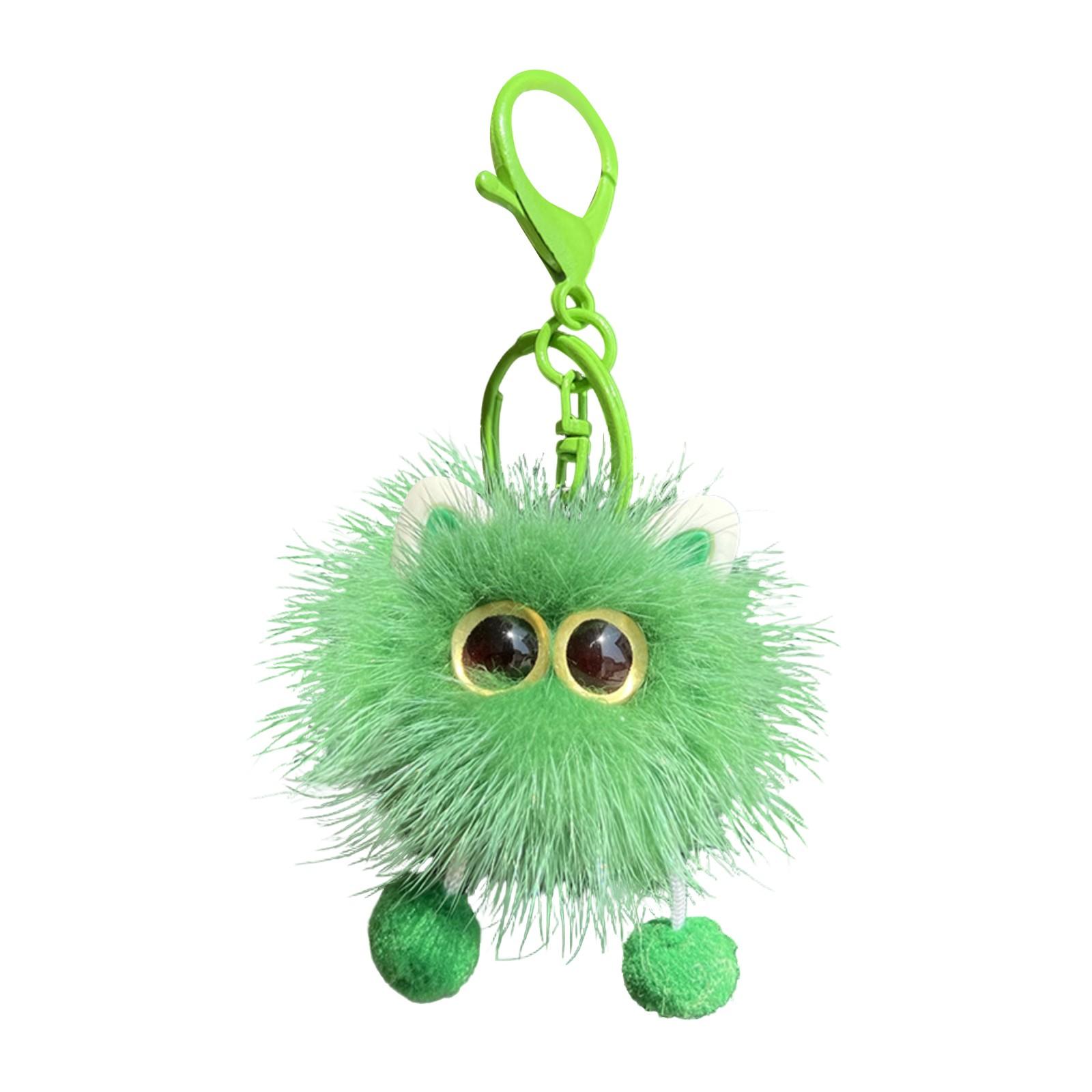 Plush Ball Keychain with Soft Fuzzy Texture and Cartoon Design for Car Keys Bags Backpacks Accessories Gift One Size