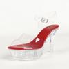 2026 European Peep Toe Platform Sandals, Transparent Single Strap Crystal Stiletto Heels For Party Dress LFD1109-2