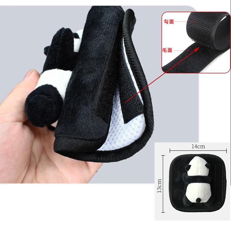 Cute Cartoon Panda Doll Car Interior Door Handle Cover Universal Plush Handbrake Case Protector Auto Roof Holder Protection