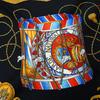 Used HERMES scarf Calle 90 silk black black LES TAMBOURS