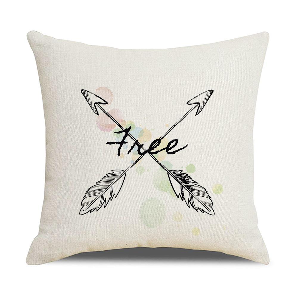 Ins Style New Dream Catcher Linen Sofa Pillow Cover Feather Digital Print Cushion Cover
