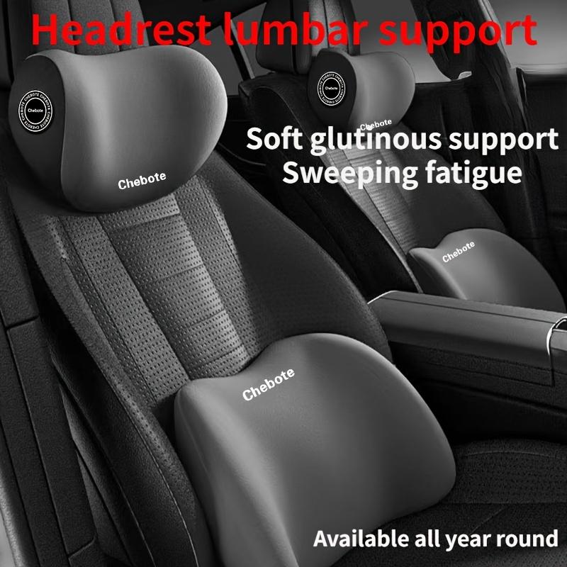2pcs Ergonomic Car Seat Neck and Lumbar Support Pillow Set - 2-in-1 Sponge Rubber Cervical Support with Adjustable Backrest Pillow for Long Drives