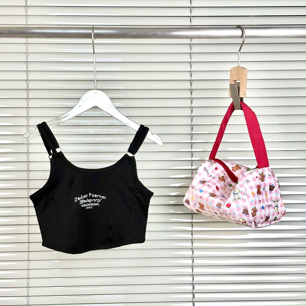 Girls' summer new letter printing suspender bottom tube top back Korean version fashion bottoming shirt top sleeveless