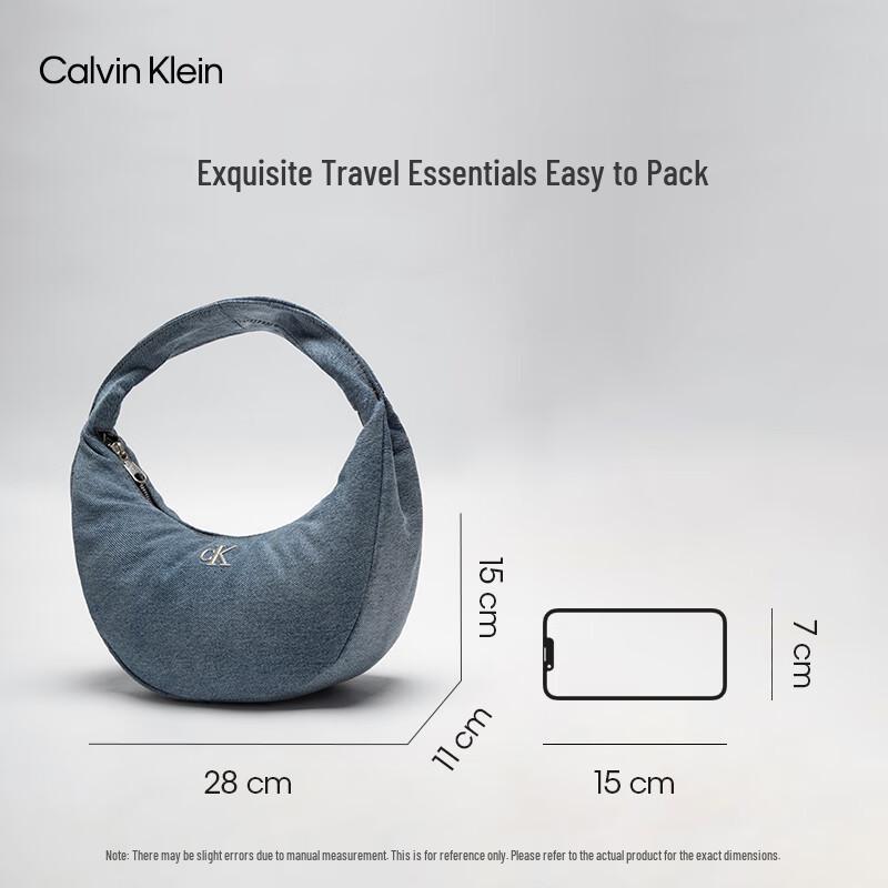 Calvin Klein Women's CK Logo Denim Dumpling Shoulder Bag