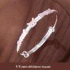 Pure 999 Silver Epoxy Cartoon Cat Bracelet for Girls