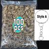 50 100Pcs Stainless Steel Metal Blank Keyring Keychain Split Rings Diy Keyfob Keys Ring Lobster Clasp Key Pendant Chains Buckles