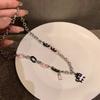 Cat Love Zircon Splicing Adjustable Necklace Korean Fashion Collarbone Chain Cute Sweet Cool Style Necklace Women