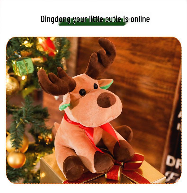 Cartoon Christmas Reindeer Plush Toy - Holiday Decoration & Gift for Girls and Kids.