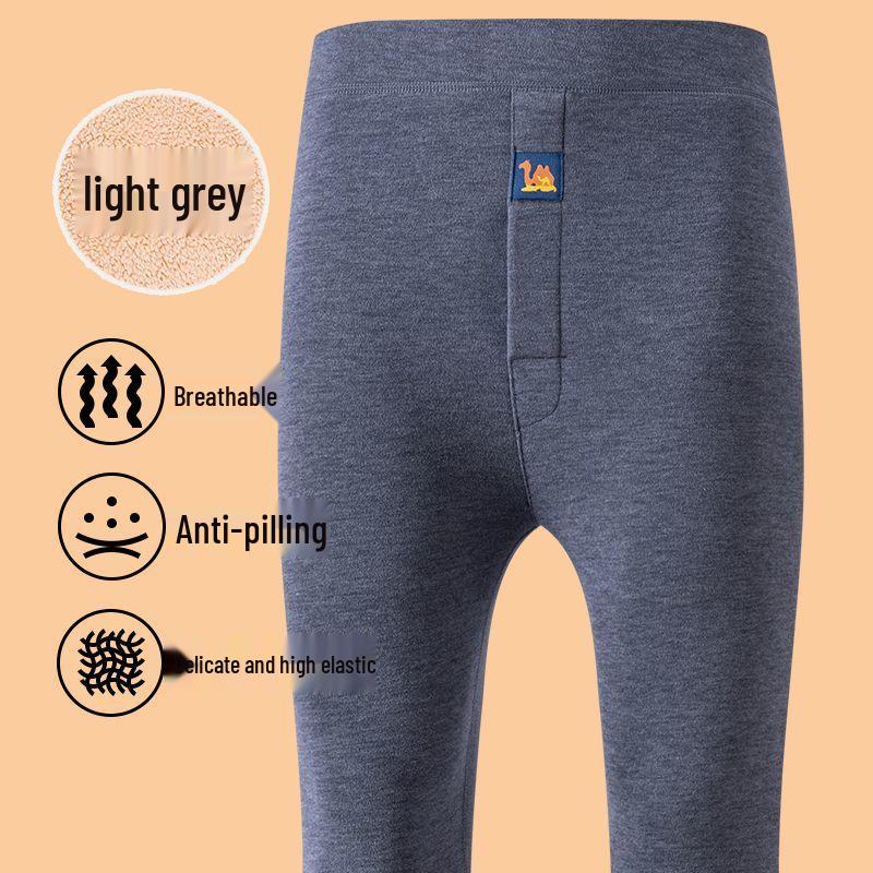 

Мужские зимние теплые брюки: Очень толстая верблюжья шерсть, на флисовой подкладке, термобелье с высокой талией для защиты от холода 2XL (Recommended 120-140 lbs)