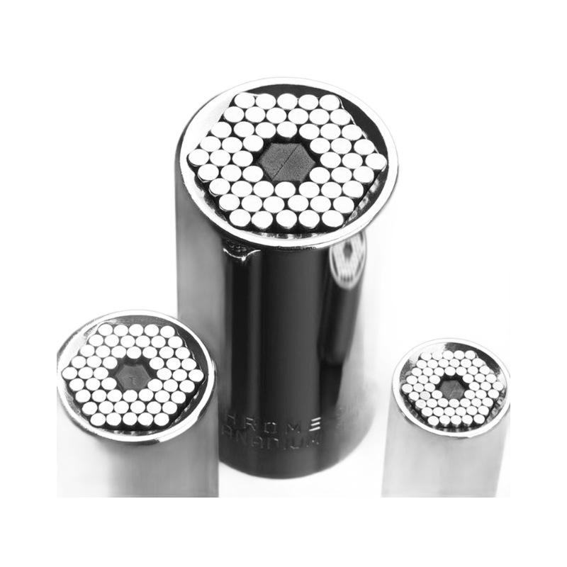 Universal 7-19mm Socket Wrench, Chrome Vanadium Steel, Metric/Imperial, Chrome Plated, Multifunctional Tool