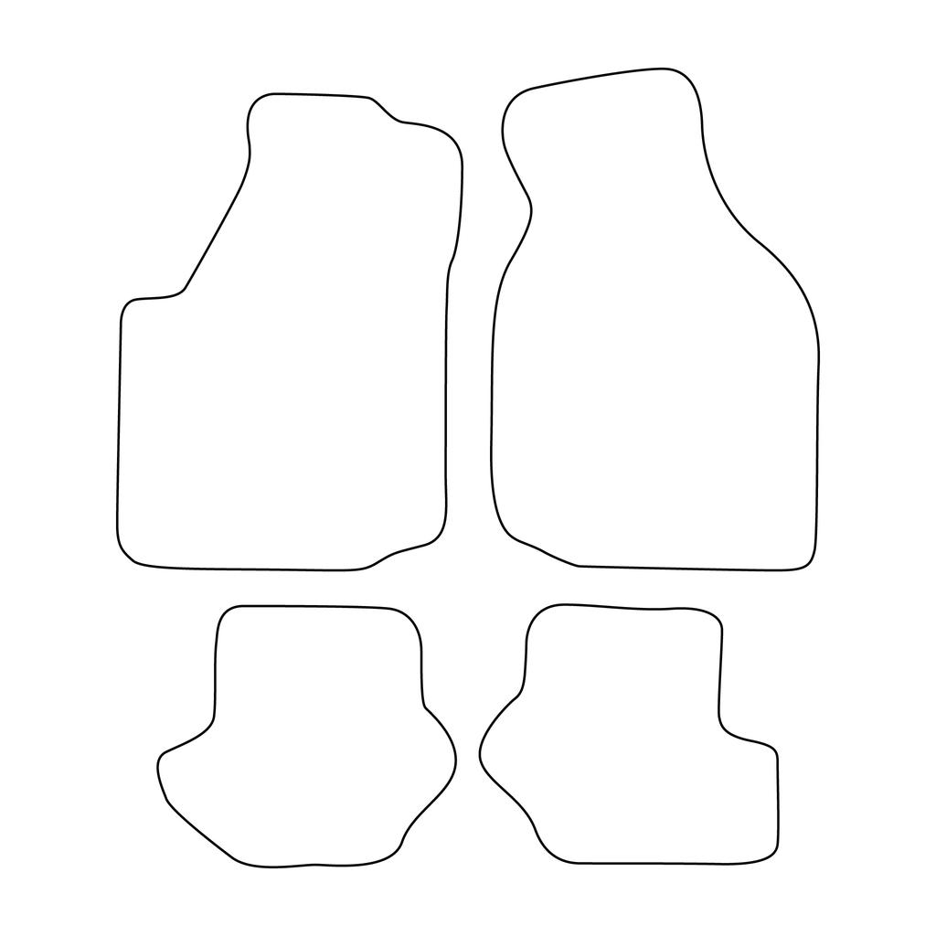 [Blm]Fo015 Black - Set Of Velour Floor Mats To Fit Ford Fiesta Iii Mk3 1989-1996 - Black Trim