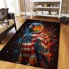 American Flag Dog SkullPattern Square Carpet,Area Rug,Carpet Rug for Living Room Bedroom Sofa Playroom Decor,Non-slip Floor Mat,Holiday Birthday Gifts