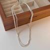 S925 Sterling Silver Korean-Style Multi-Layer Snake Chain Necklace for Women