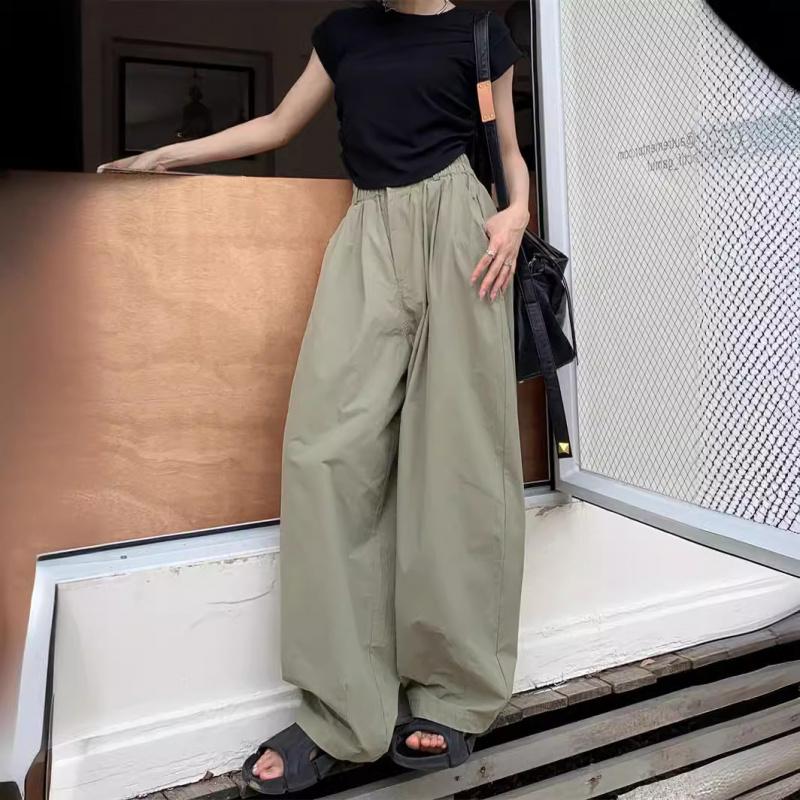 Lightweight casual pants for women, 2026 new model, high-waisted, slimming, wide-leg, loose-fitting long pants