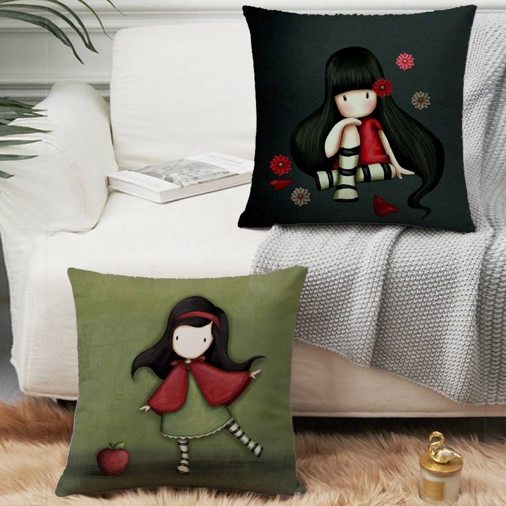 S-Santoro G-Gorjuss Art Pillow Case Home Decor Throw For Sofa Bed Car Room Decor Gift Idea