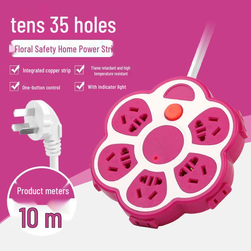 Creative USB Multi-Hole Power Strip with Anti-Leakage Socket for Dorm & Home