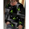 Graffiti Design 3D Digitaldruck Herren Mode Trend Rundhals Langarm T-Shirt