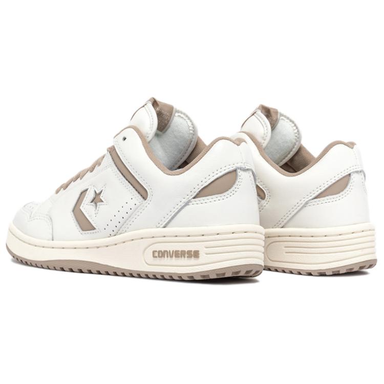 Converse Weapon Comfortable and Versatile Non-slip Low-top Skate Shoes Unisex White and Brown