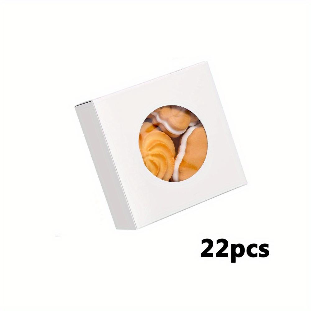 22 шт. квадратных подарочных коробок из крафт-бумаги с прозрачным ПВХ-окном BurlyWood, идеально подходящих для упаковки подарков на вечеринку, выпечки и ювелирных изделий