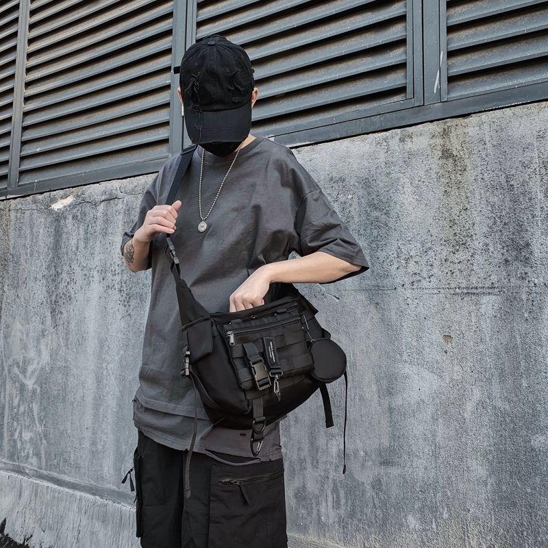 Borse Tote a Tracolla Messenger Gotiche Nere per Uomo e Donna Borse a Spalla in Nylon