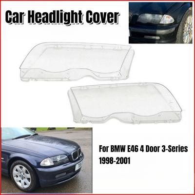 Kryt na predné svetlo auta Pre BMW E46 4-dverové radu 3 1998-2001 Tienidlo Svetlý kryt Kryty šošoviek predných svetlometov