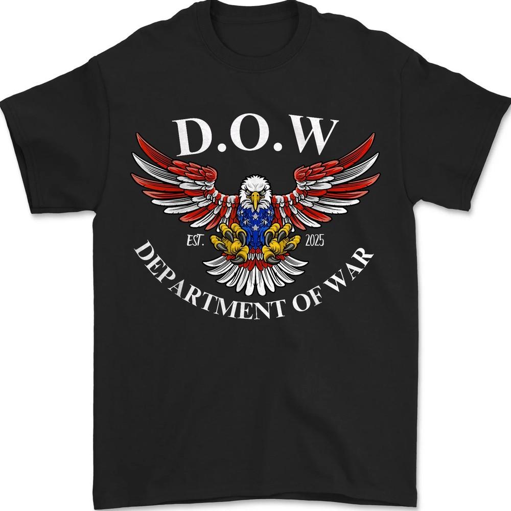 

Department of War US Flag Patriotic Eagle Est. 2025 DOW Unisex T-Shirt L