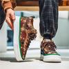 2025 Spring New Shoes for Men Canvas Casual Shoes Trend Ethnic Style Flat Skateboard Shoes Youth Street Cool Sneaker
