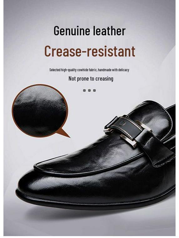 2025 Men's Summer Leather Slip-On Loafers: Soft, Breathable, Deodorant, Low-Cut Shoes for Business & Casual Wear