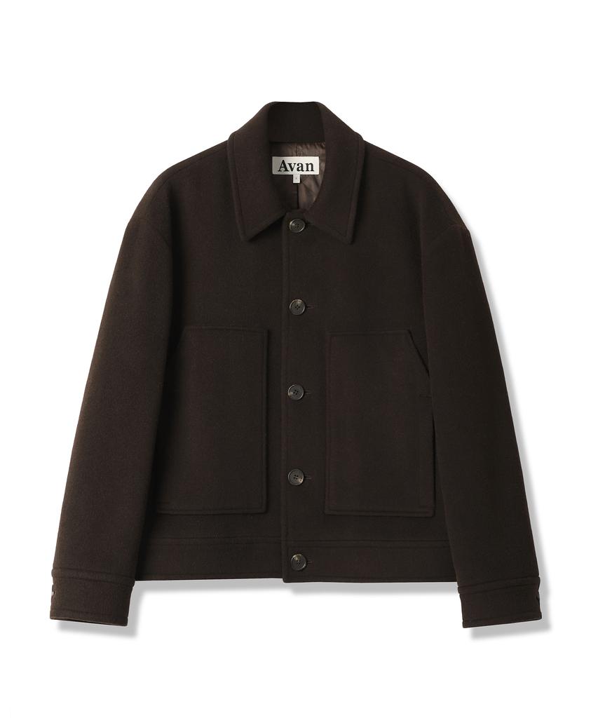 Avandress Fore Wool Collar Handmade Jacket Gray