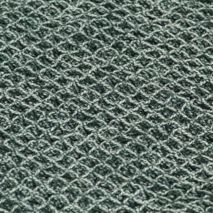 Couverture - vidaXL - 125 x 150 cm - Coton 100% - Vert foncé - Design contemporain