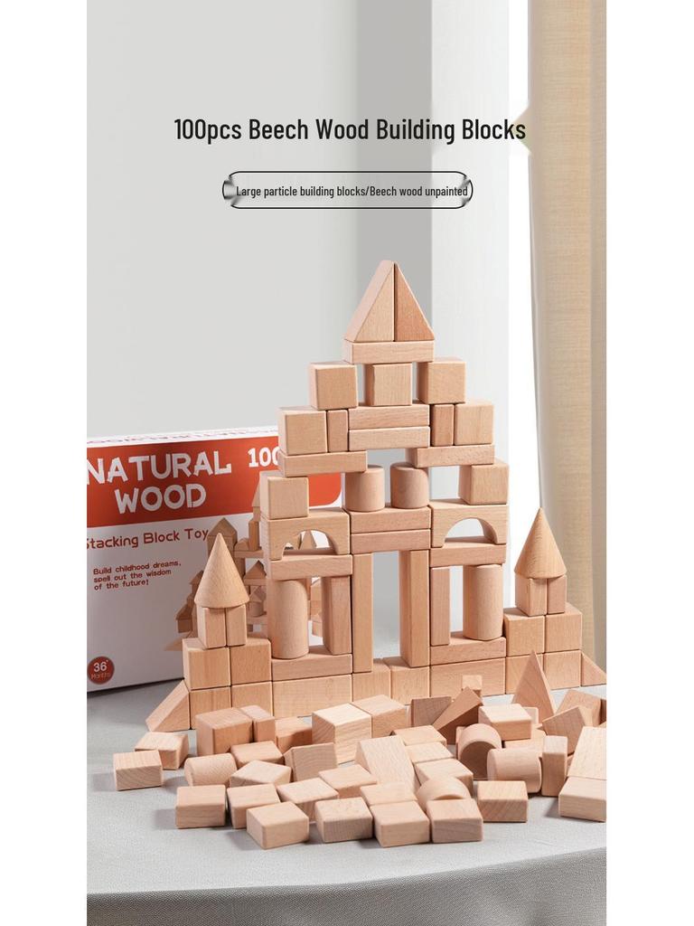 Colored Wooden Blocks - Educational Assembling Toy for Toddlers