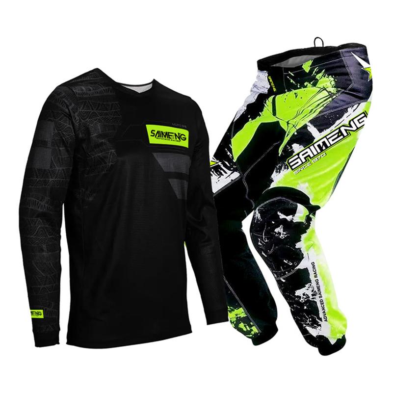 Set echipament motocross pentru copii Kituri Tricou Pantaloni Tineret copil verde Motocicletă negru 3 4 5 6 7 8 9 10 ani Costum off-road albastru portocaliu Enduro cross băiat fată