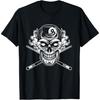 Skull Billiards Snooker Billiard 8 Ball Player Cue Sports T-Shirt(1)