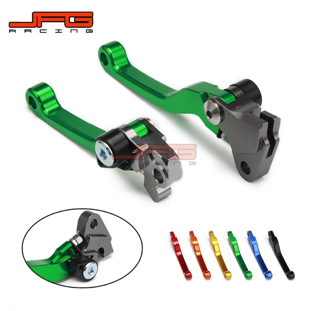 

Universal CNC Bullhorn Clutch & Brake Levers for KX125/250, KXF250/450, KDX200/220 Green Handle