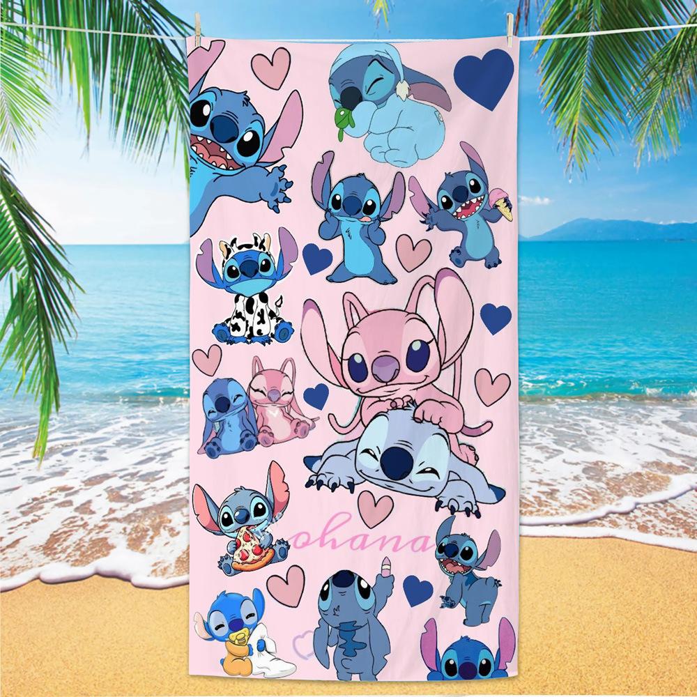 American Cartoon Figure Print Thick Microfiber Beach Towel Quick Dry Bath Blanket For Kids