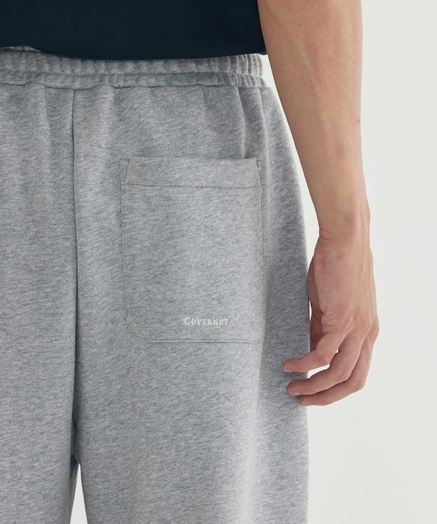 COVERNAT C Logo Wide Sweatpants Melange Gray