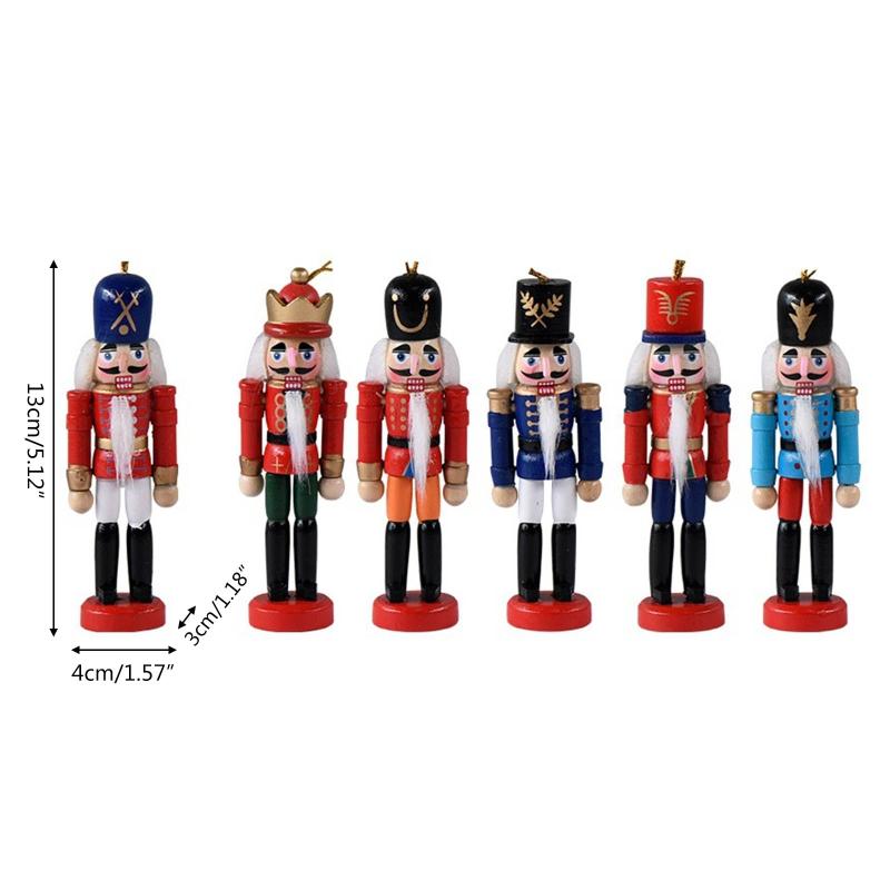 Nutcrackers Hanging Ornament Figures Christmas Mini Wooden King Soldier Puppet