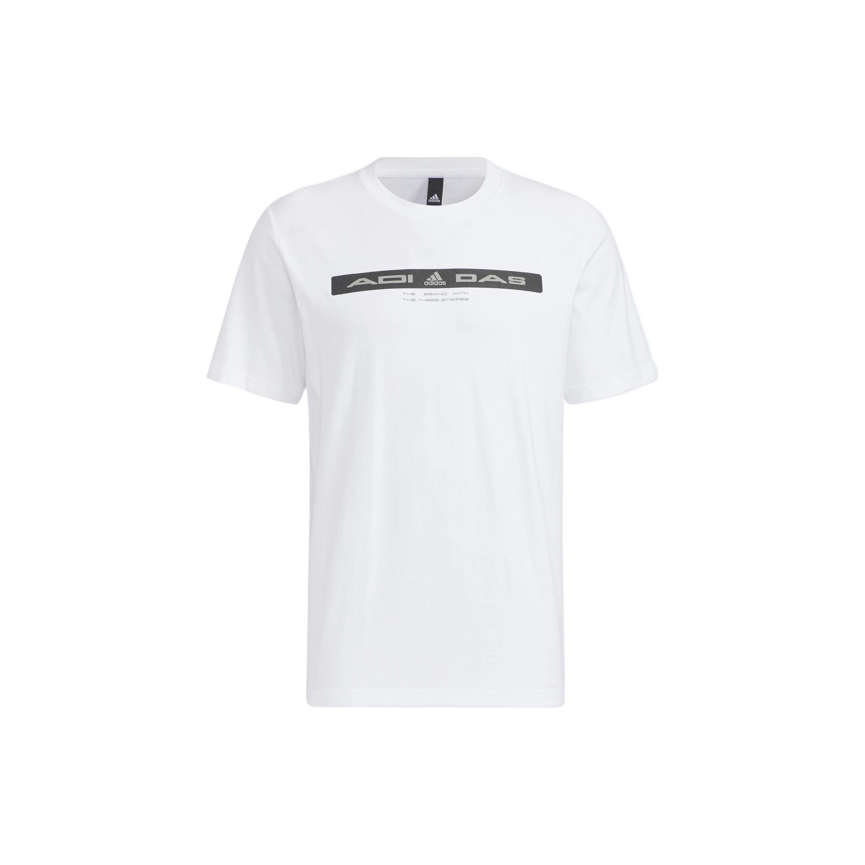 adidas TH Refbar Tee Alphabet Pattern Printing Sports Short Sleeve White Men s HE9949 XXL