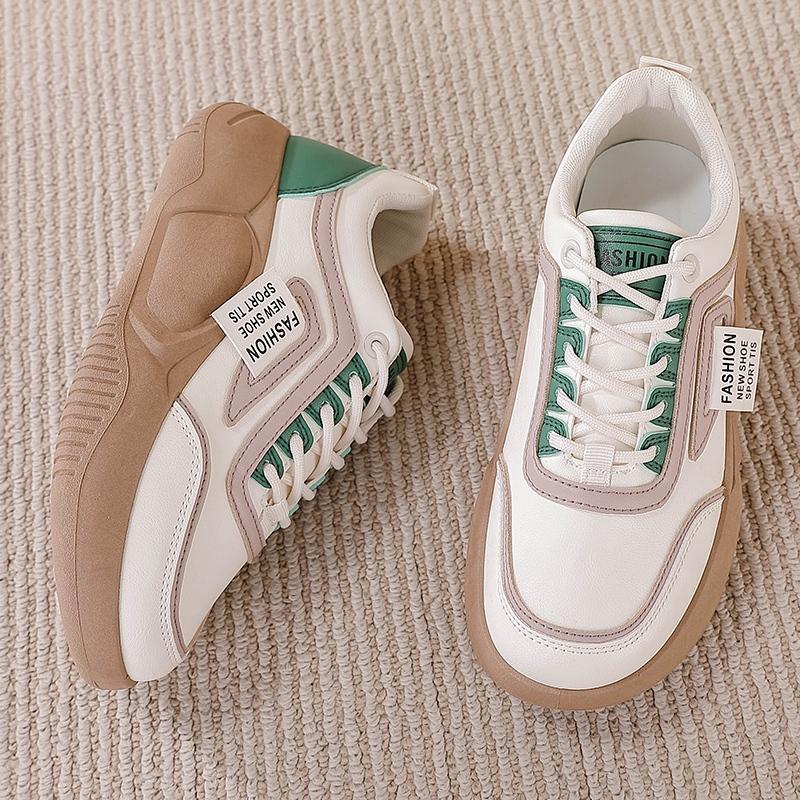 Fashion Autumn Women Vulcanized New Shoes Sports Loafers 2025 Comfortable Walking Sneakers Ladies Thick Soled Lace Up Casual Shoes