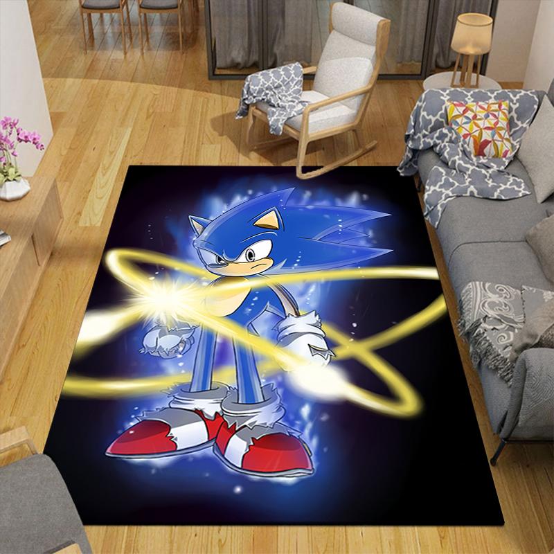 1Pc Sonic Energy Rings Rug, Office Carpet Indoor Outdoor Doormat, Non-Slip, Comfortable, Living, Christmas Halloween,  Xmas Gift L1209