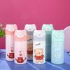 320/420ml Edelstahl Isolierflasche mit Schnappverschluss Outdoor-Komfort Studenten Strohhalm Wasserbecher Niedlicher Teddybär Kindergeschenk