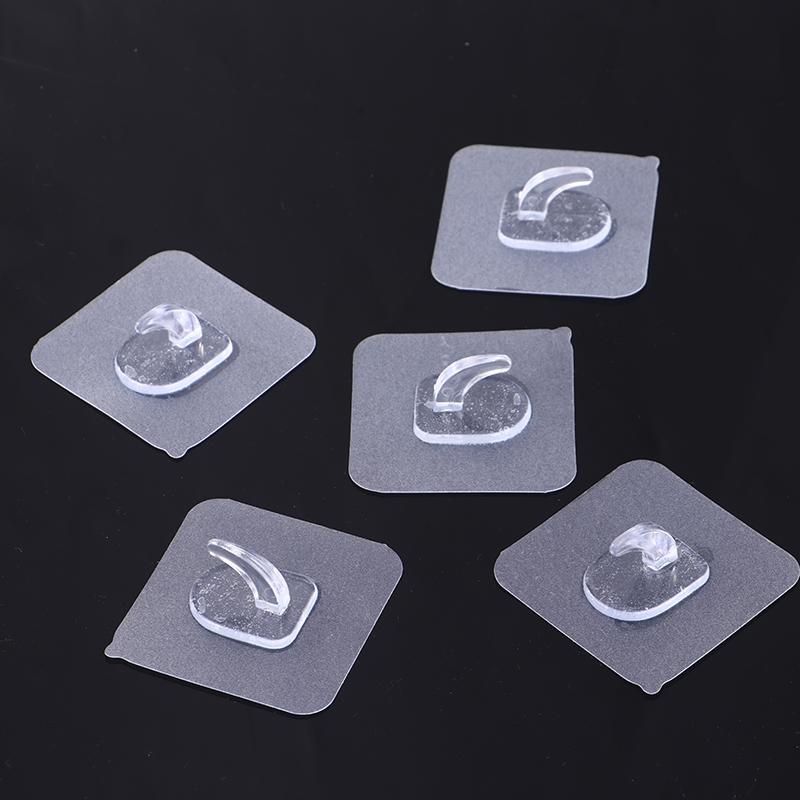 5Pcs Free Punching Seamless Invisible Hook Bathroom Kitchen Adhesive Hook