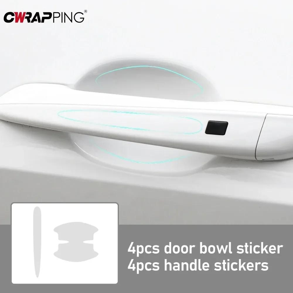 8 Stück Auto Türschüssel Kratzschutzaufkleber TPU Transparent Wasserdicht Türgriff Lackschutzfolie Auto Aufkleber Zubehör