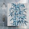 Bamboo Shower Curtain Plant Ink Painting Bathroom Curtain PolyesterFabric White Background Home Decoration With Hook Bath Decor