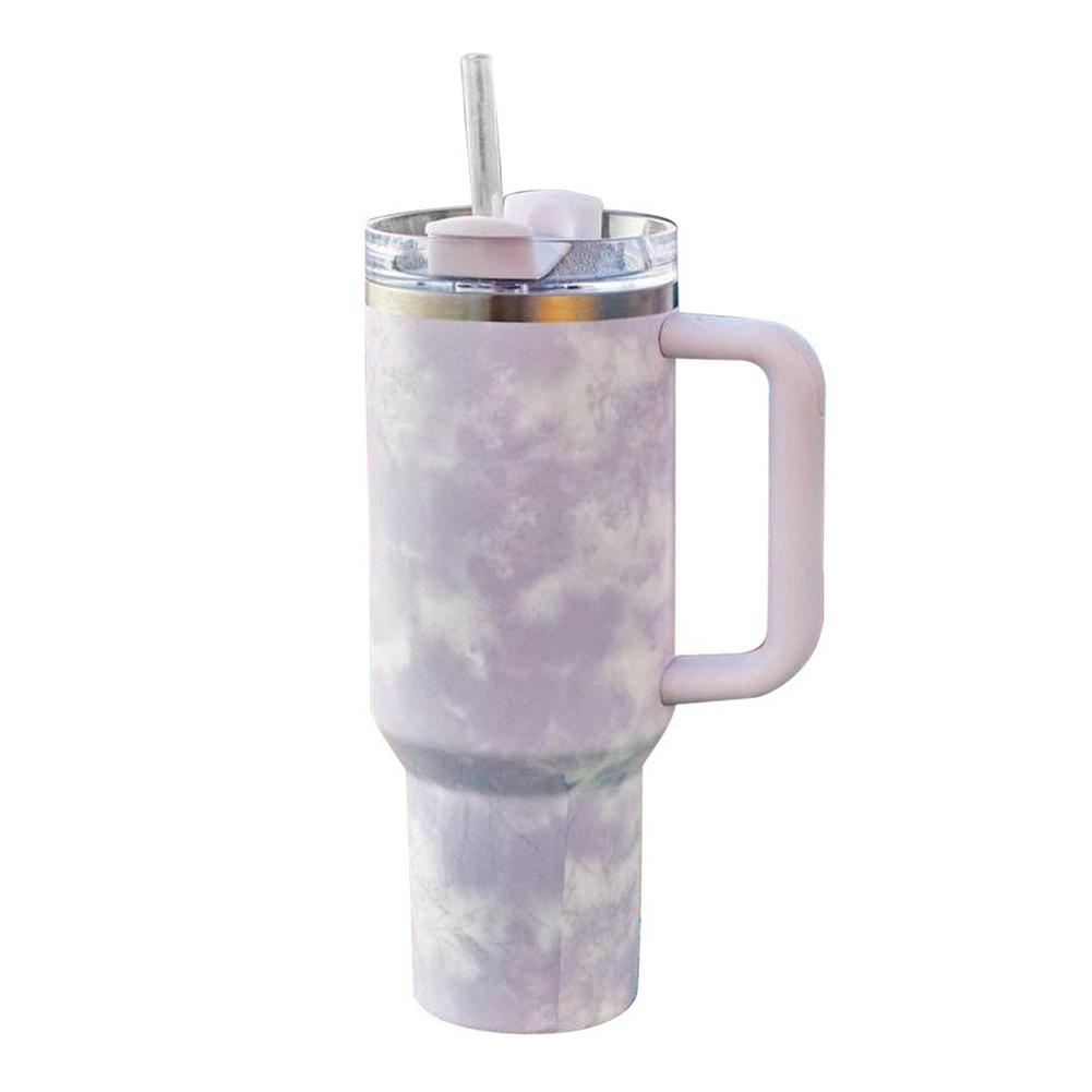 

Стакан из нержавеющей стали с вакуумной изоляцией, 40 унций, термокружка для воды с соломинкой, термокружка для кофе в машину с вакуумной изоляцией 40oz фиолетовый