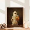 Halloween Ghost Poster Cute Ghost Forest Canvas Printing Poster Wall Art Festival Decoration Painting for Home Living Room Decor